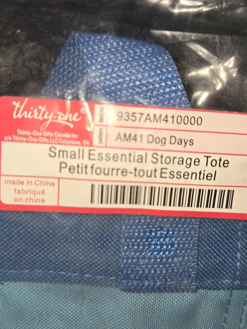 Thirty One Brand Small Essential Storage Tote Bag, Dog Days Pattern, New